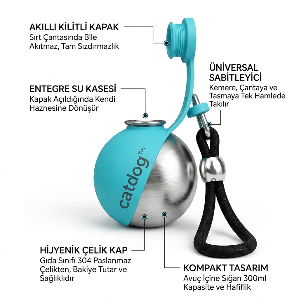 CatDog™Çelik Köpek Yürüyüş Matarası